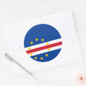 Sticker Rond Drapeau du Cap-Vert (Enveloppe)