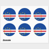 Sticker Rond Drapeau du Cap-Vert (Feuille)