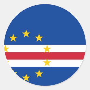 Sticker Rond Drapeau du Cap-Vert