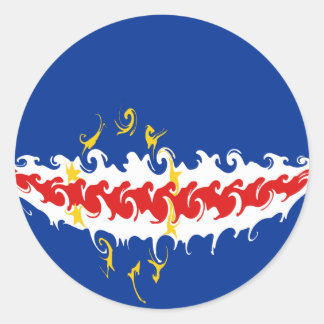 Sticker Rond Drapeau du Cap-Vert
