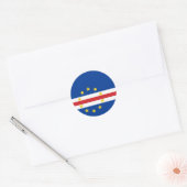 Sticker Rond Drapeau du Cap-Vert (Enveloppe)