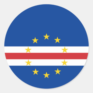 Sticker Rond Drapeau du Cap-Vert