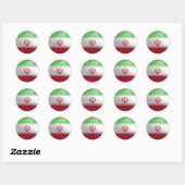 Sticker Rond Drapeau du cercle brillant de l'Inde (Feuille)