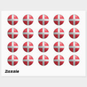 Sticker Rond Drapeau du cercle glacé du Danemark (Feuille)