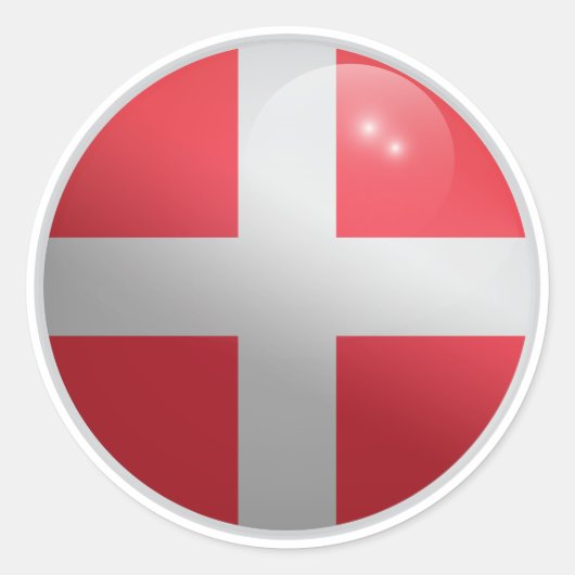 Sticker Rond Drapeau du cercle glacé du Danemark (Devant)