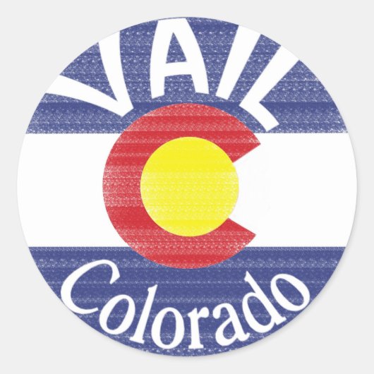 Sticker Rond drapeau du cercle Vail Colorado (Devant)