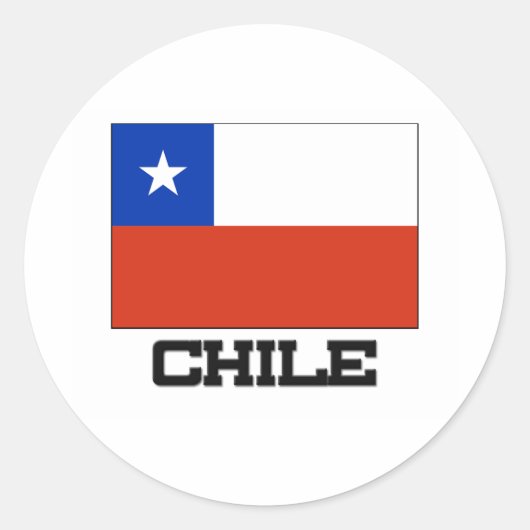 Sticker Rond Drapeau du Chili (Devant)