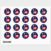 Sticker Rond Drapeau du Chili (Feuille)