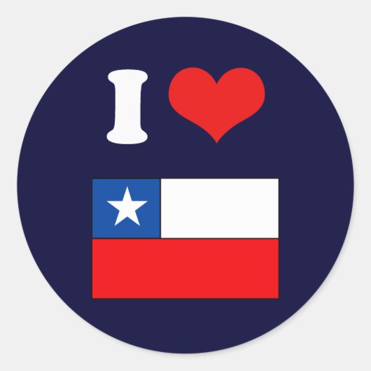 Sticker Rond Drapeau du Chili (Devant)