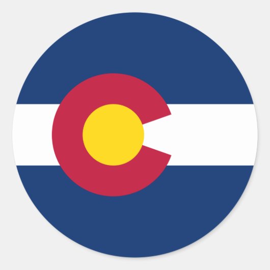 Sticker Rond Drapeau du Coloradan, Drapeau du Colorado (Devant)