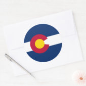 Sticker Rond Drapeau du Coloradan, Drapeau du Colorado (Enveloppe)