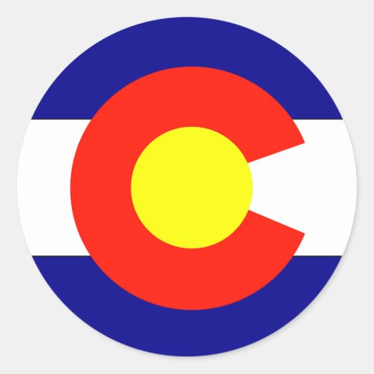 Sticker Rond Drapeau du Colorado (Devant)