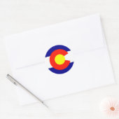 Sticker Rond Drapeau du Colorado (Enveloppe)