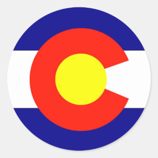 Sticker Rond Drapeau du Colorado
