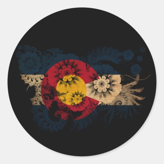 Sticker Rond Drapeau du Colorado (Devant)