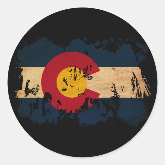 Sticker Rond Drapeau du Colorado (Devant)