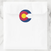 Sticker Rond Drapeau du Colorado (Sac)