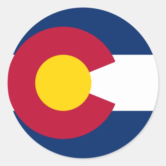 Sticker Rond Drapeau du Colorado (Devant)