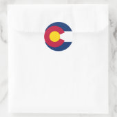 Sticker Rond Drapeau du Colorado (Sac)
