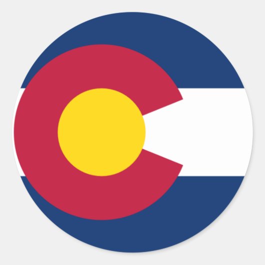 Sticker Rond Drapeau du Colorado (Devant)