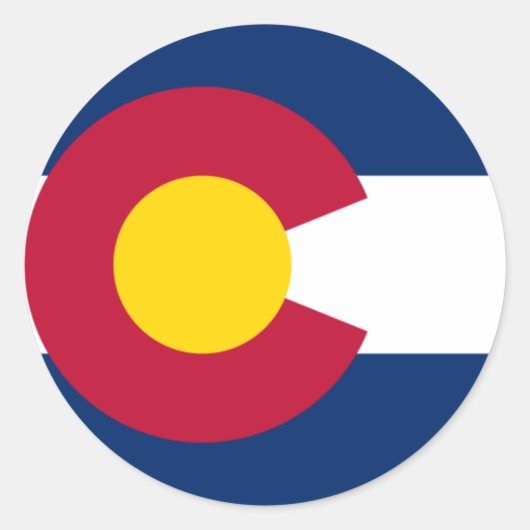 Sticker Rond Drapeau du Colorado (Devant)
