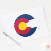 Sticker Rond Drapeau du Colorado (Enveloppe)