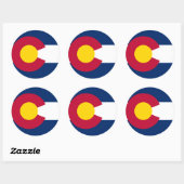 Sticker Rond Drapeau du Colorado (Feuille)