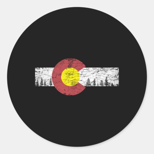 Sticker Rond Drapeau du Colorado (Devant)