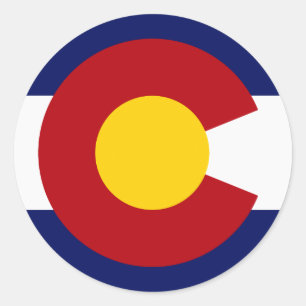 Sticker Rond Drapeau du Colorado
