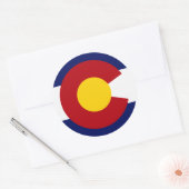 Sticker Rond Drapeau du Colorado (Enveloppe)