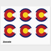 Sticker Rond Drapeau du Colorado (Feuille)