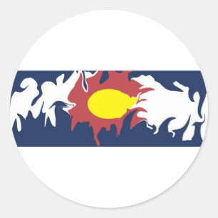 Sticker Rond Drapeau du Colorado