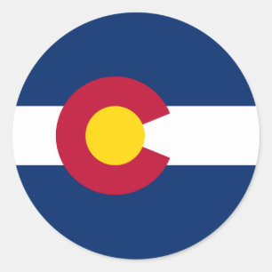 Sticker Rond Drapeau du Colorado