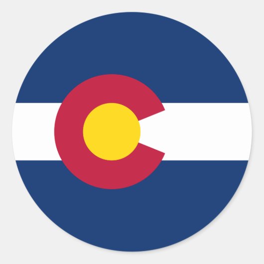 Sticker Rond Drapeau du Colorado (Devant)