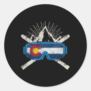 Sticker Rond Drapeau du Colorado Ski