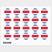Sticker Rond Drapeau du Costa Rica (Feuille)