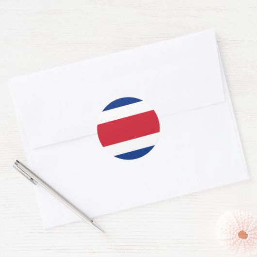 Sticker Rond Drapeau du Costa Rica (Enveloppe)