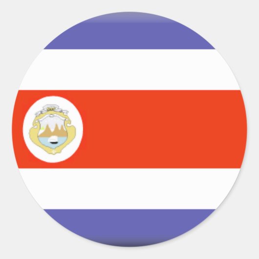 Sticker Rond Drapeau du Costa Rica (Devant)
