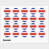 Sticker Rond Drapeau du Costa Rica (Feuille)