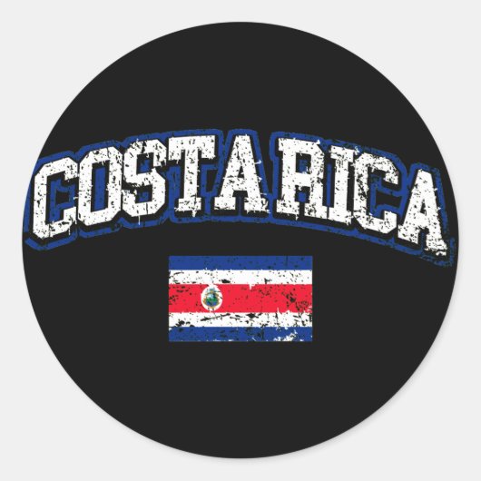 Sticker Rond Drapeau du Costa Rica (Devant)