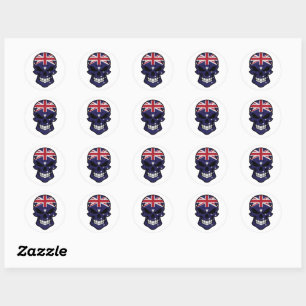 Sticker Rond Drapeau du crâne souriant Australie