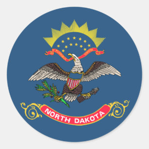Sticker Rond Drapeau du Dakota du Nord