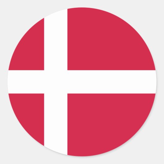 Sticker Rond Drapeau du Danemark (Devant)