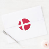Sticker Rond Drapeau du Danemark (Enveloppe)