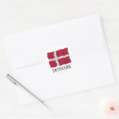Sticker Rond Drapeau du Danemark (Enveloppe)