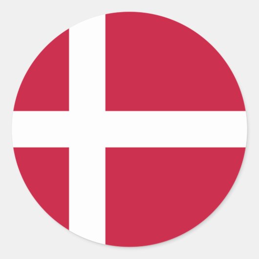 Sticker Rond Drapeau du Danemark (Devant)
