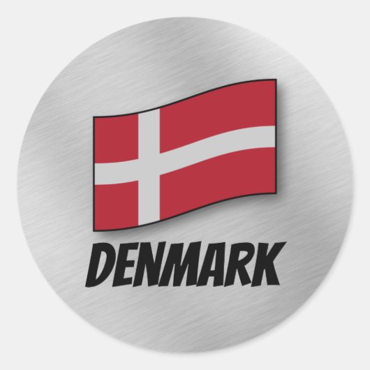Sticker Rond Drapeau du Danemark (Devant)