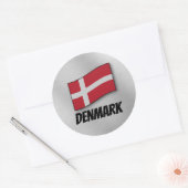 Sticker Rond Drapeau du Danemark (Enveloppe)