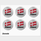 Sticker Rond Drapeau du Danemark (Feuille)