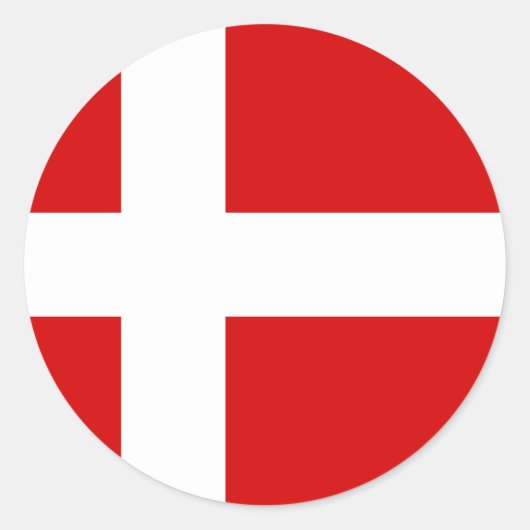Sticker Rond Drapeau du Danemark (Devant)